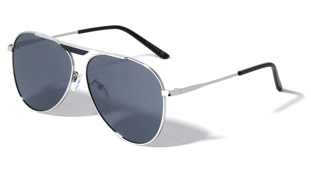 AV-1718 Bridgeless Aviators Wholesale Sunglasses - Frontier