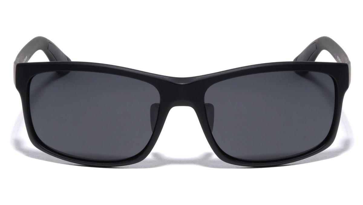 Polarized Premium Quality Black TR90 Lightweight Square Sports Wholesale Sunglasses (sold by 1/2 dozen per order)