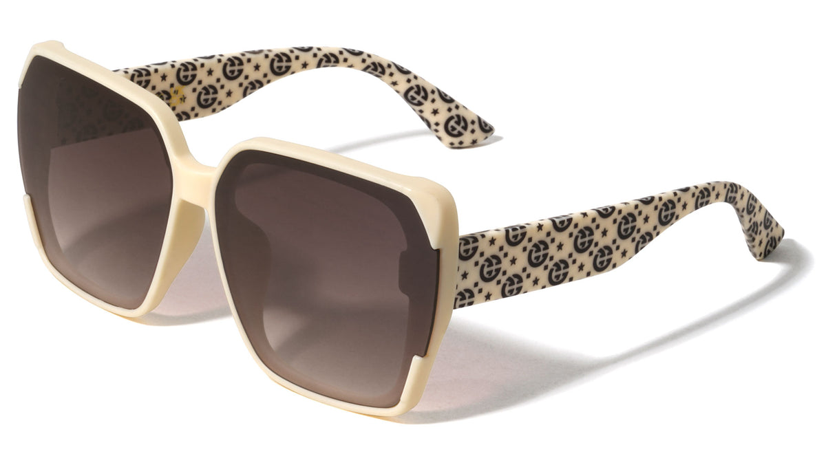 Print Temple Pattern Fashion Squared Butterfly Wholesale Sunglasses