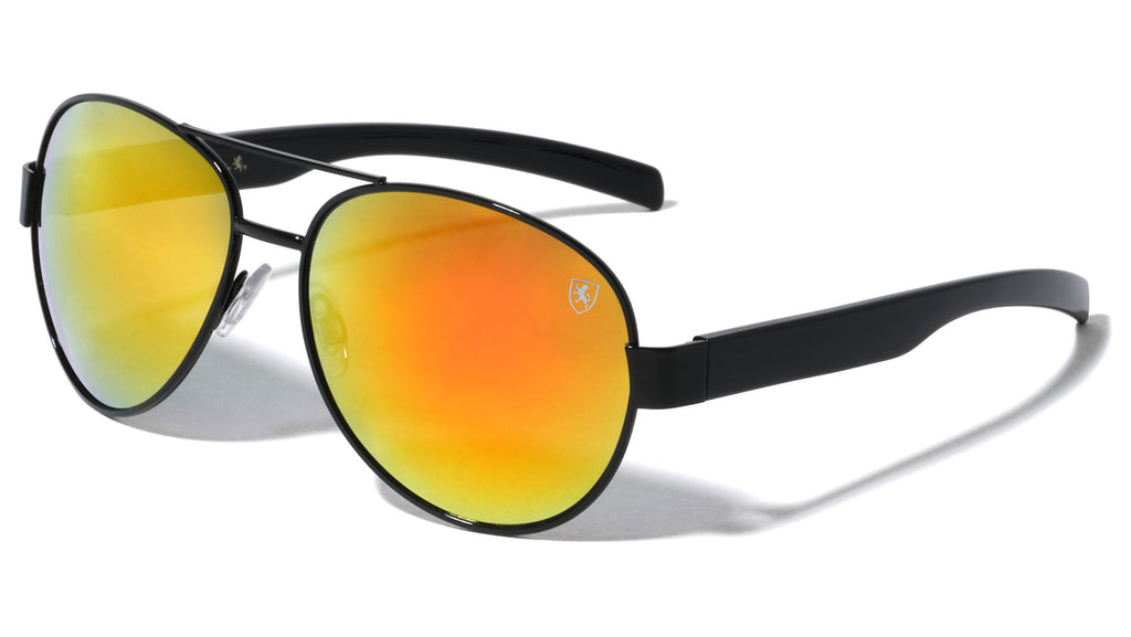Khan Aviators Cutout Front Color Mirror Wholesale Sunglasses