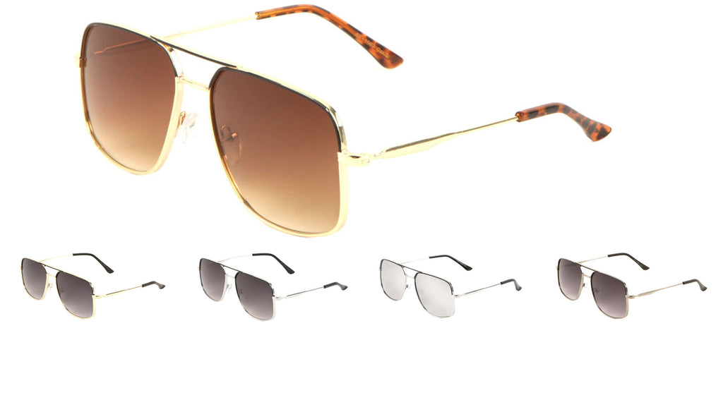 AV-1662 Squared Aviators Fashion Wholesale Sunglasses - Frontier
