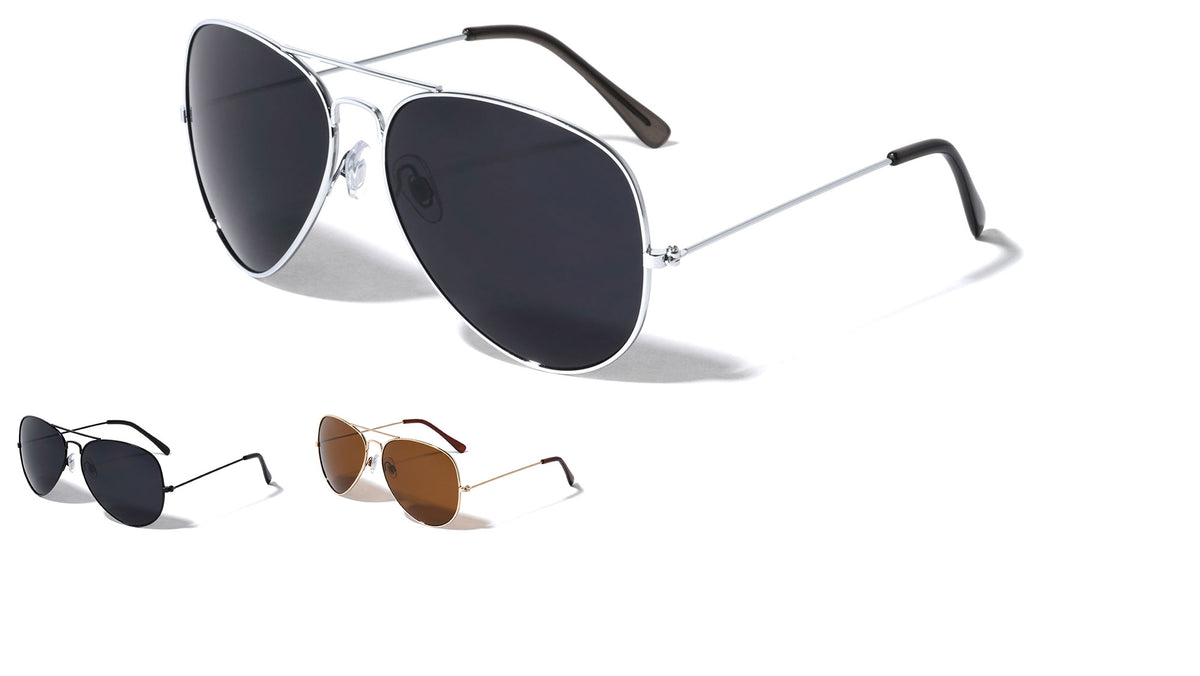 Large Super Dark Lens Aviators Wholesale Sunglasses