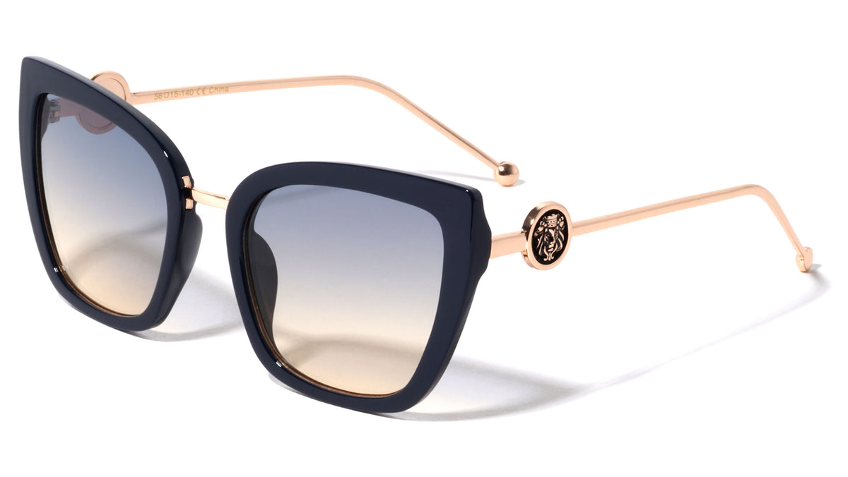 KLEO Coin Temple Emblem Dot Tip Fashion Cat Eye Wholesale Sunglasses