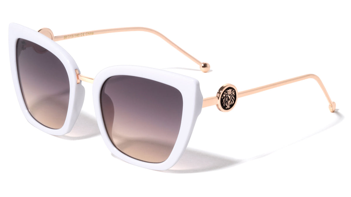 KLEO Coin Temple Emblem Dot Tip Fashion Cat Eye Wholesale Sunglasses