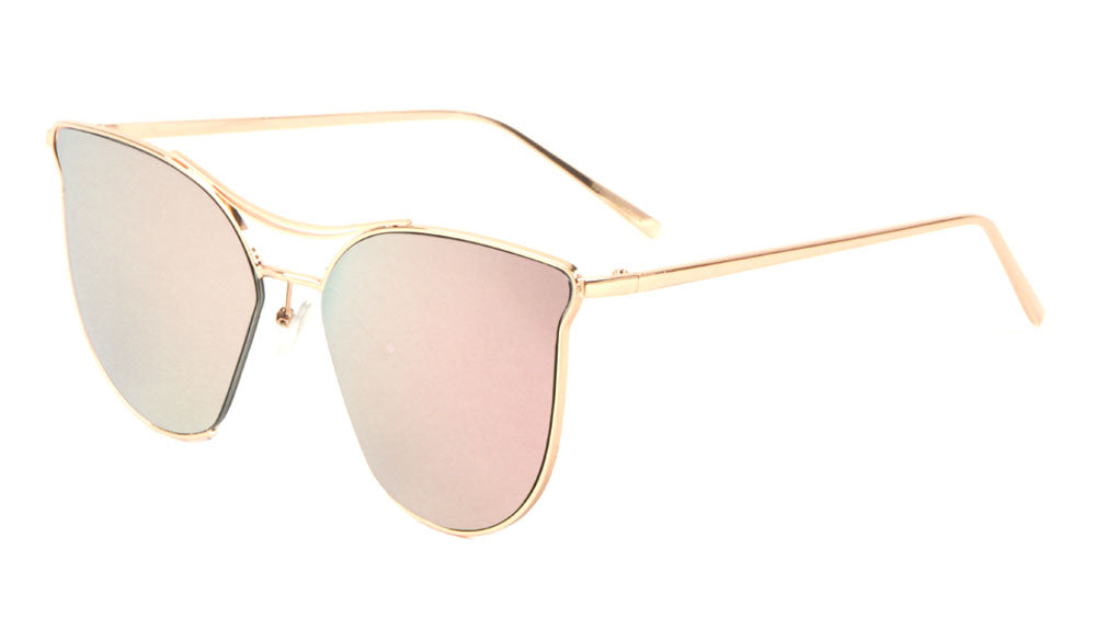 Cat Eye Flat Rose Gold Wholesale Bulk Sunglasses