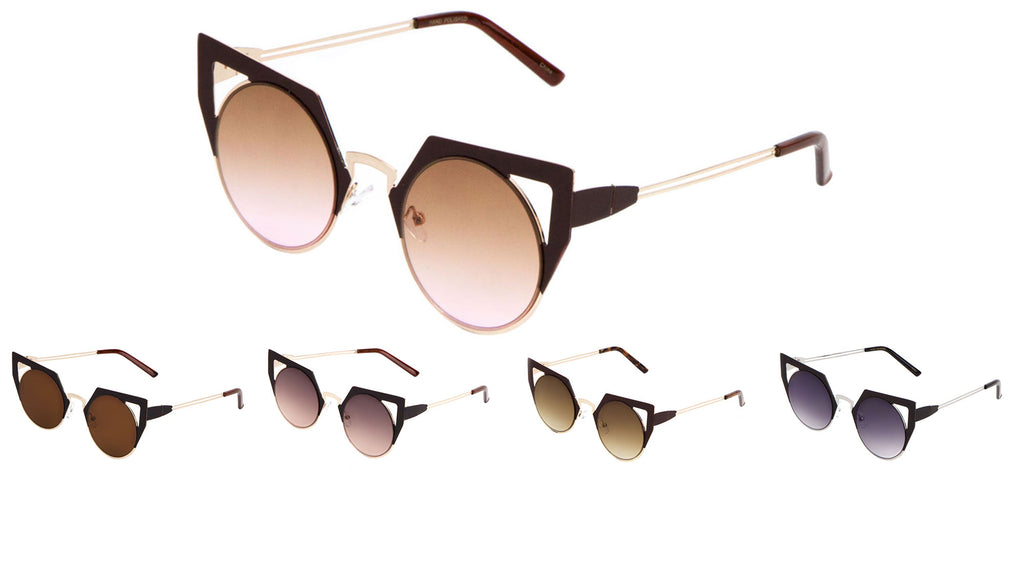 Wholesale Fashion Cat Eye Rice Nail Large Frame Sunglasses