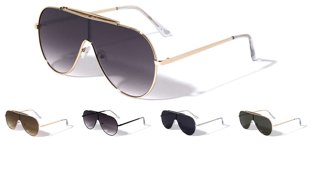 M10782 Round Shield Lens Wholesale Sunglasses - Frontier Fashion, Inc