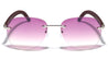 Rimless Butterfly Super Dark Lens Wholesale Sunglasses