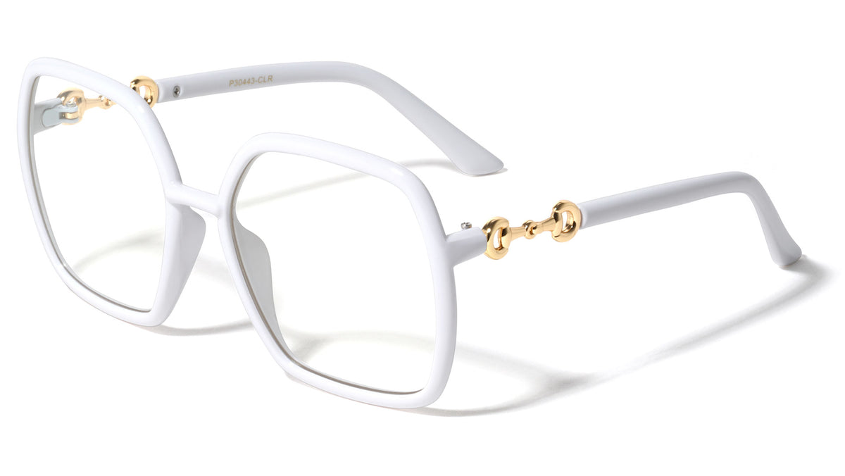 Oversized Rounded Square Butterfly Clear Lens Wholesale Eyewear