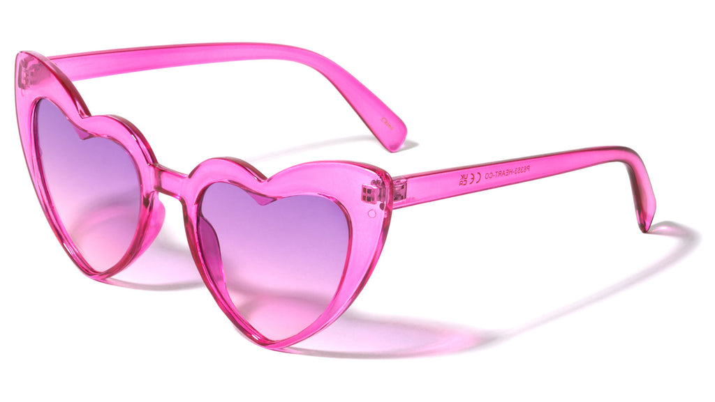P6353-HEART-CO - Heart Shaped Sunglasses Wholesale Color Lens