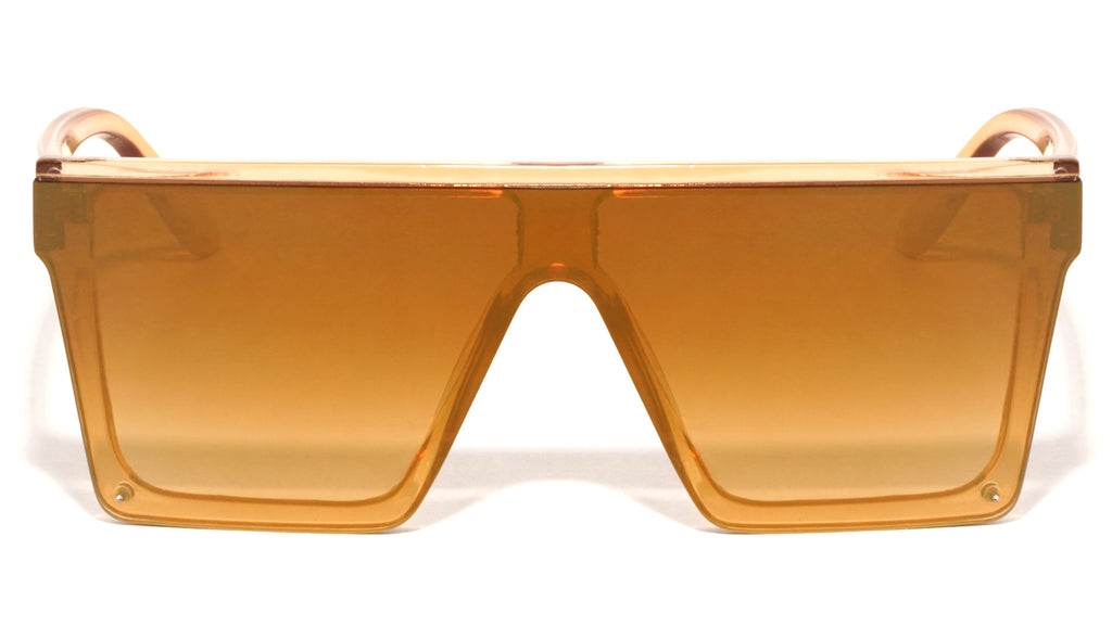 P6481 - Flat Top One Piece Shield Sunglasses Wholesale  display picture 1