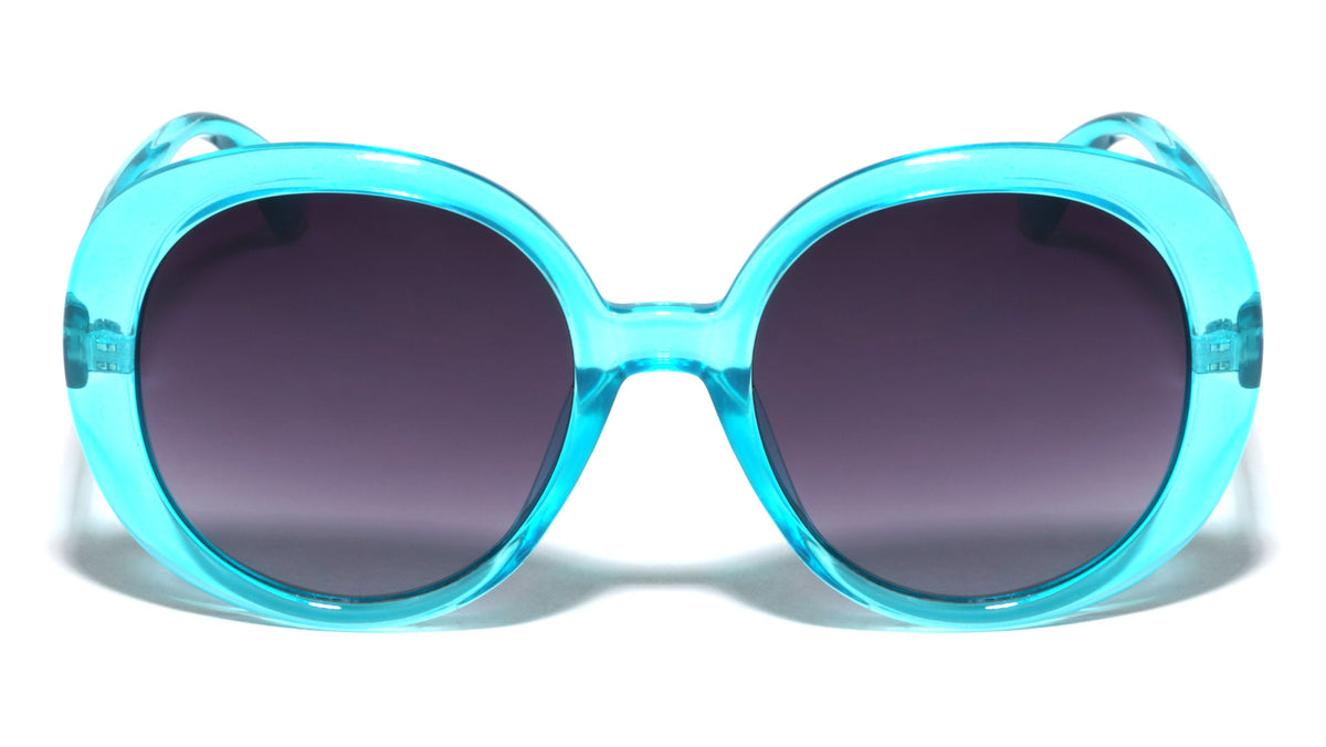 Crystal Color Frame Oversized Round Wholesale Sunglasses
