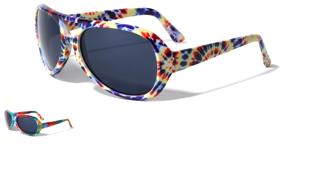 Party Aviators Tie Dye Print Plastic Sunglasses Wholesale