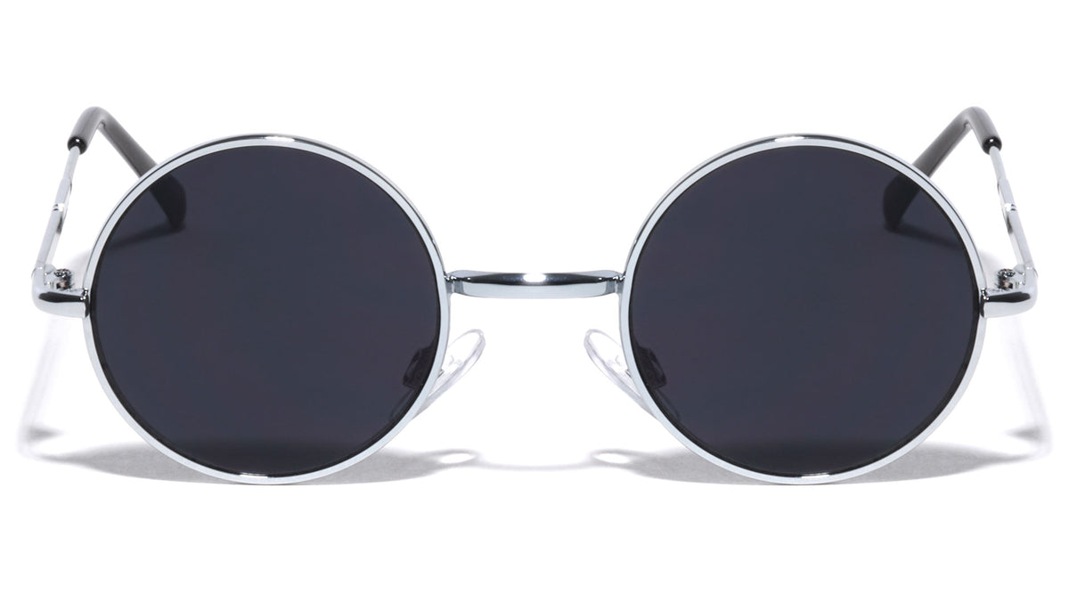 Super Dark Lens Retro Round Wholesale Sunglasses