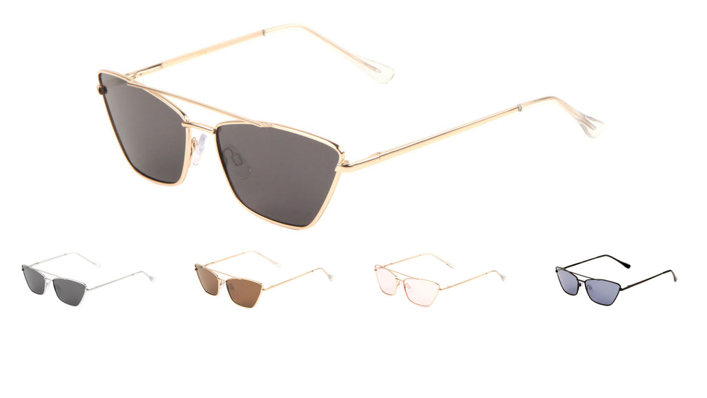 Braided Wire-Frame Cateye Sunglasses - Gold