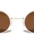 Super Dark Lens Wide Bridge Retro Round Wholesale Sunglasses