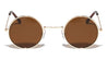 Super Dark Lens Wide Bridge Retro Round Wholesale Sunglasses