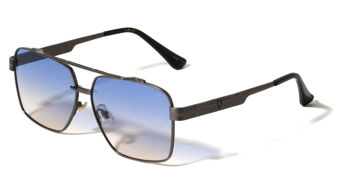 KHAN Art Deco Accent Modern Square Aviators Wholesale Sunglasses