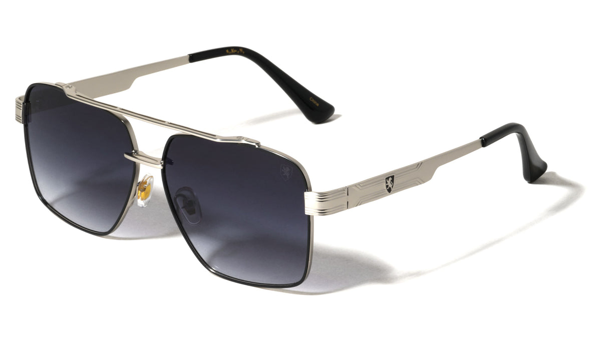 KHAN Art Deco Accent Modern Square Aviators Wholesale Sunglasses