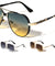 KHAN Art Deco Accent Frame Modern Tear Aviators Wholesale Sunglasses