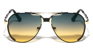 KHAN Art Deco Accent Frame Modern Tear Aviators Wholesale Sunglasses