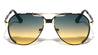 KHAN Art Deco Accent Frame Modern Tear Aviators Wholesale Sunglasses