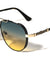 KHAN Art Deco Accent Frame Modern Tear Aviators Wholesale Sunglasses