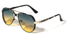 KHAN Art Deco Accent Frame Modern Tear Aviators Wholesale Sunglasses