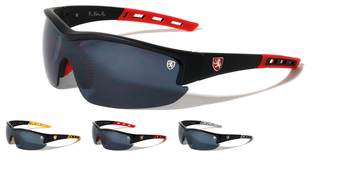 KHAN Semi-rimless One Piece Shield Lens Sports Wholesale Sunglasses