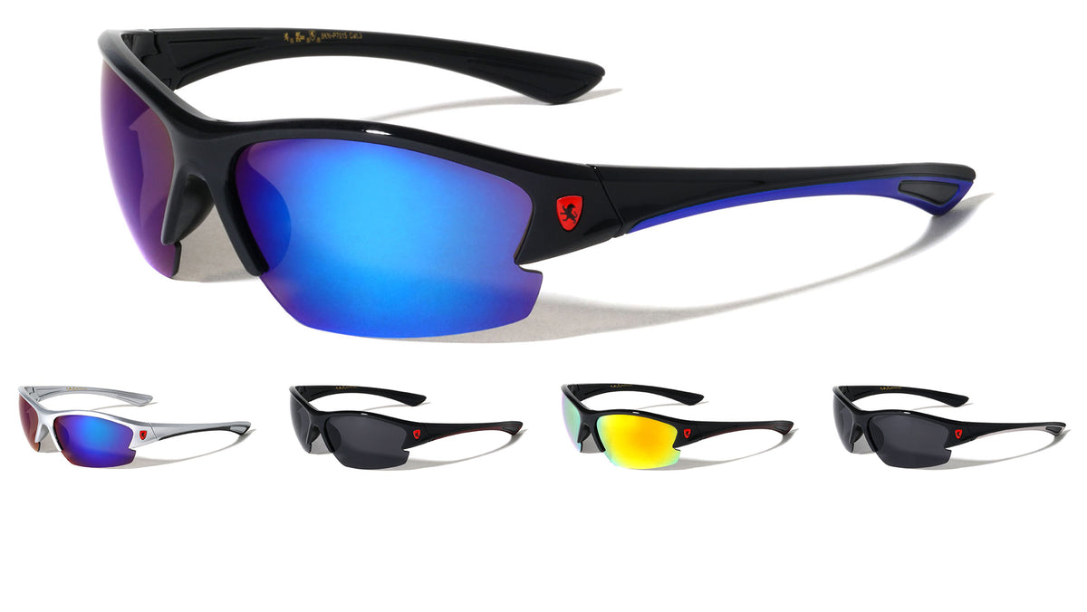 KHAN Semi-Rimless Bottom Color Sports Sunglasses Wholesale