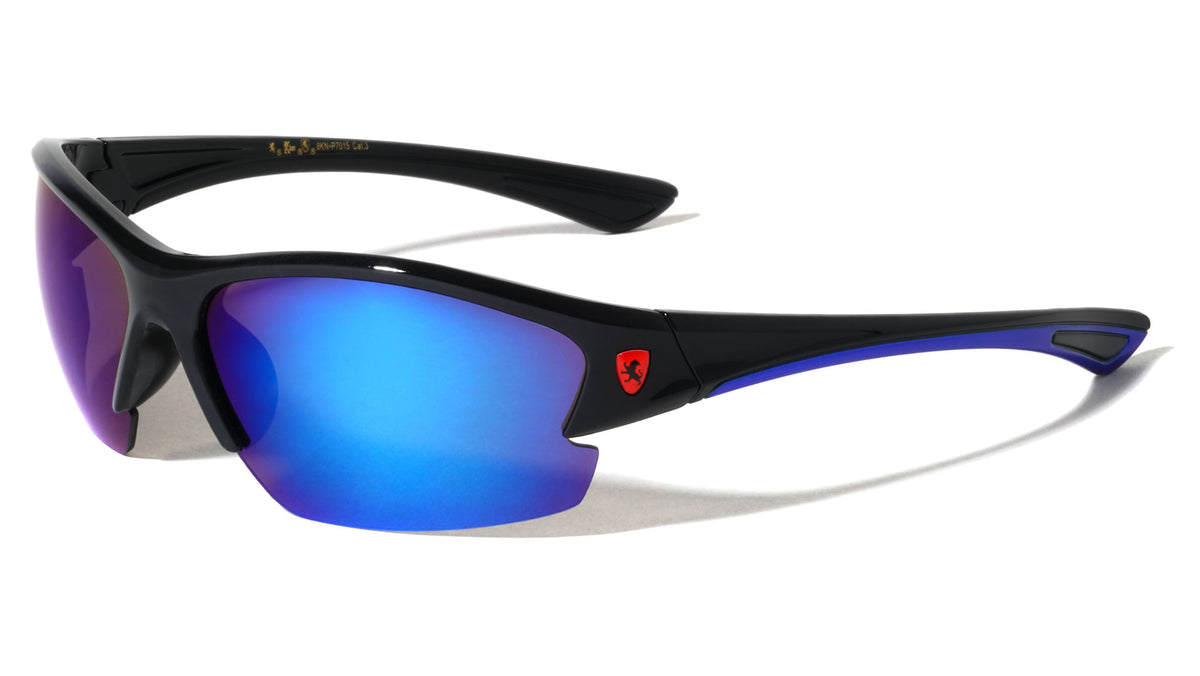 KHAN Semi-Rimless Bottom Color Sports Sunglasses Wholesale