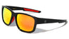 KHAN Rubber Grip Temple Color Mirror Square Sports Wholesale Sunglasses