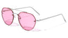 Rimless Color Mirror Aviators Wholesale Bulk Sunglasses