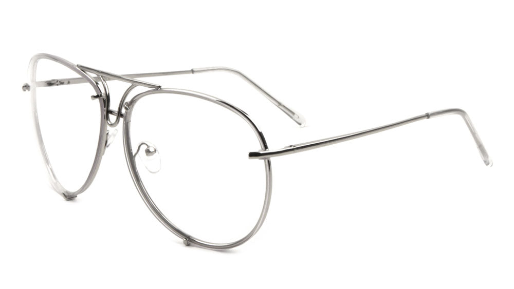 Rimless Clear Lens Aviators Wholesale Bulk Glasses