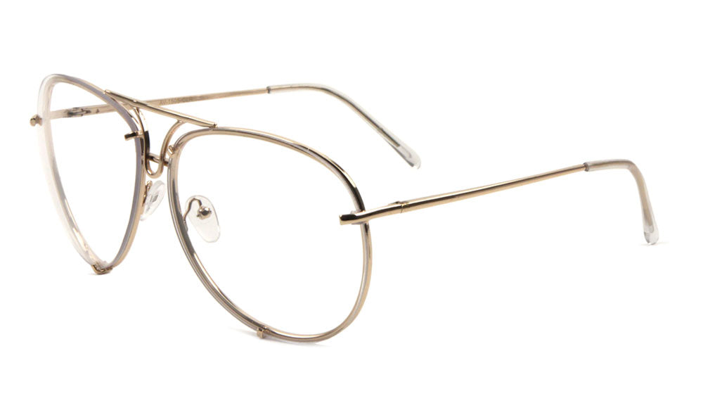 Rimless Clear Lens Aviators Wholesale Bulk Glasses