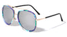 Aviators Flower Pattern Color Mirror Wholesale Sunglasses