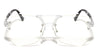 Rimless Angled Clear Lens Aviators Wholesale Bulk Glasses