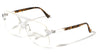 Rimless Angled Clear Lens Aviators Wholesale Bulk Glasses