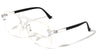 Rimless Angled Clear Lens Aviators Wholesale Bulk Glasses