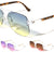 Rimless Oceanic Color Aviators Wholesale Bulk Sunglasses