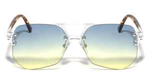 Rimless Oceanic Color Aviators Wholesale Bulk Sunglasses