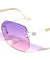 Rimless Oceanic Color Aviators Wholesale Bulk Sunglasses