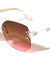 Rimless Oceanic Color Aviators Wholesale Bulk Sunglasses