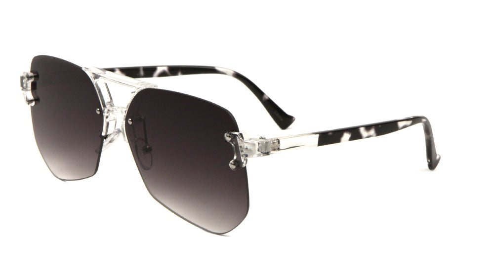 Rimless Color Lens Aviators Wholesale Bulk Sunglasses