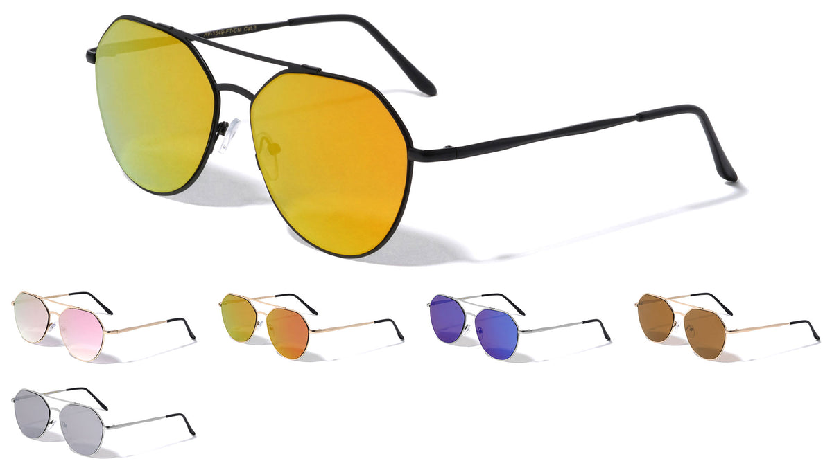 Aviators Flat Color Mirror Fashion Sunglasses Wholesale