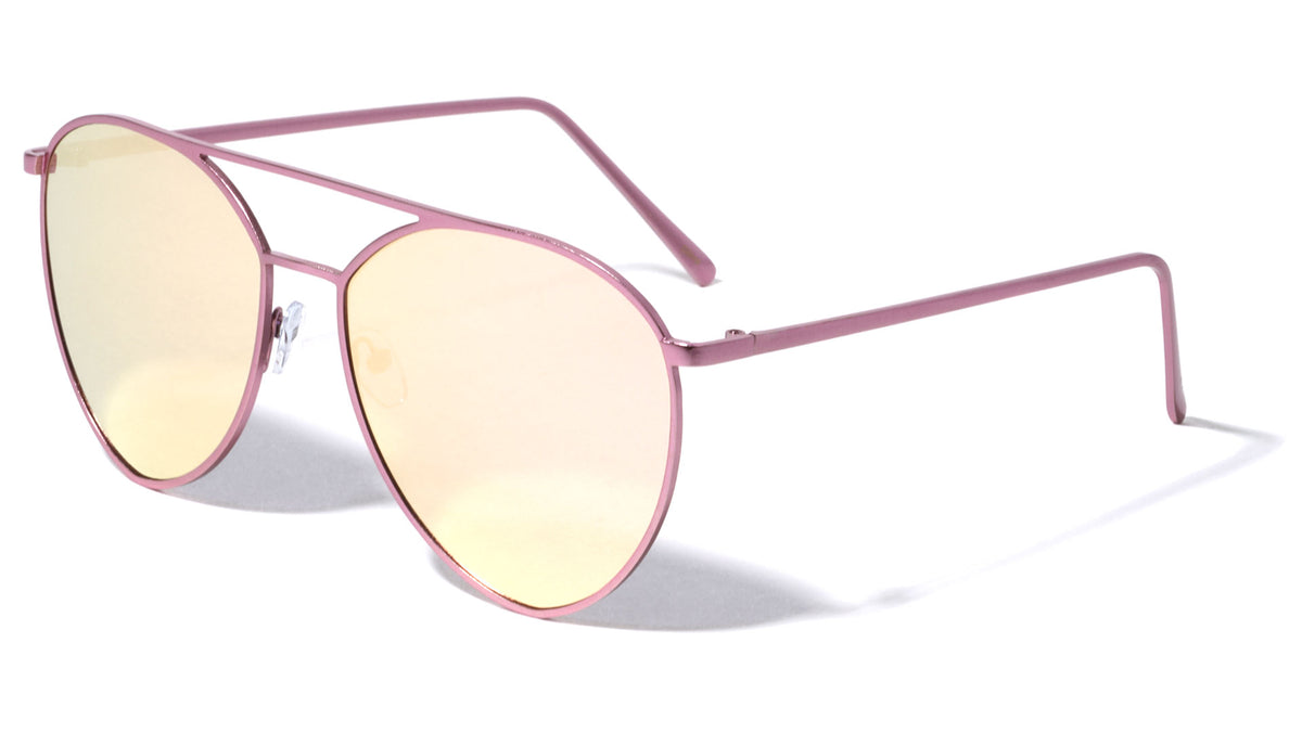 Diamond Color Mirror Aviators Wholesale Bulk Sunglasses