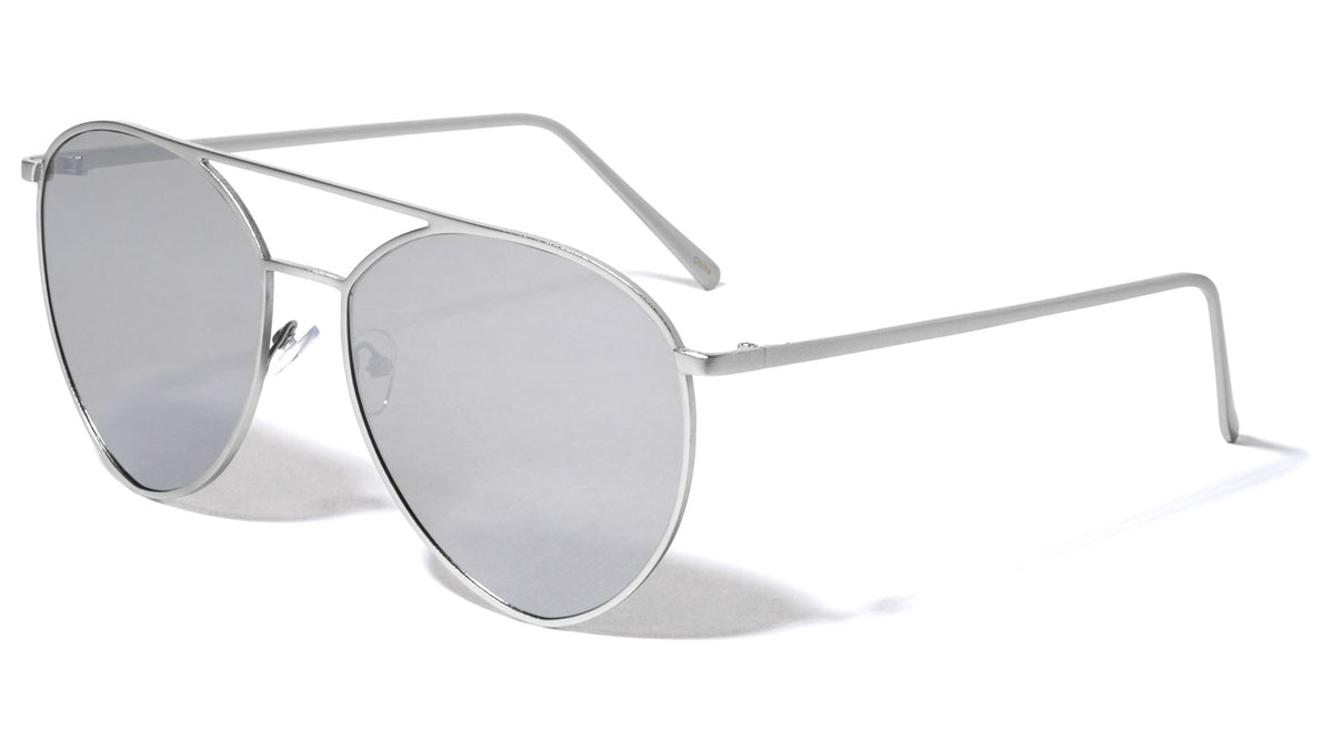 Diamond Color Mirror Aviators Wholesale Bulk Sunglasses