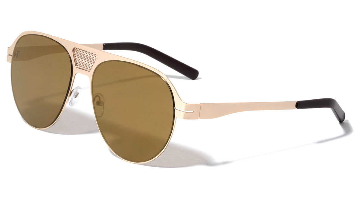 Thin Aviators Front Grille Fashion Sunglasses Wholesale