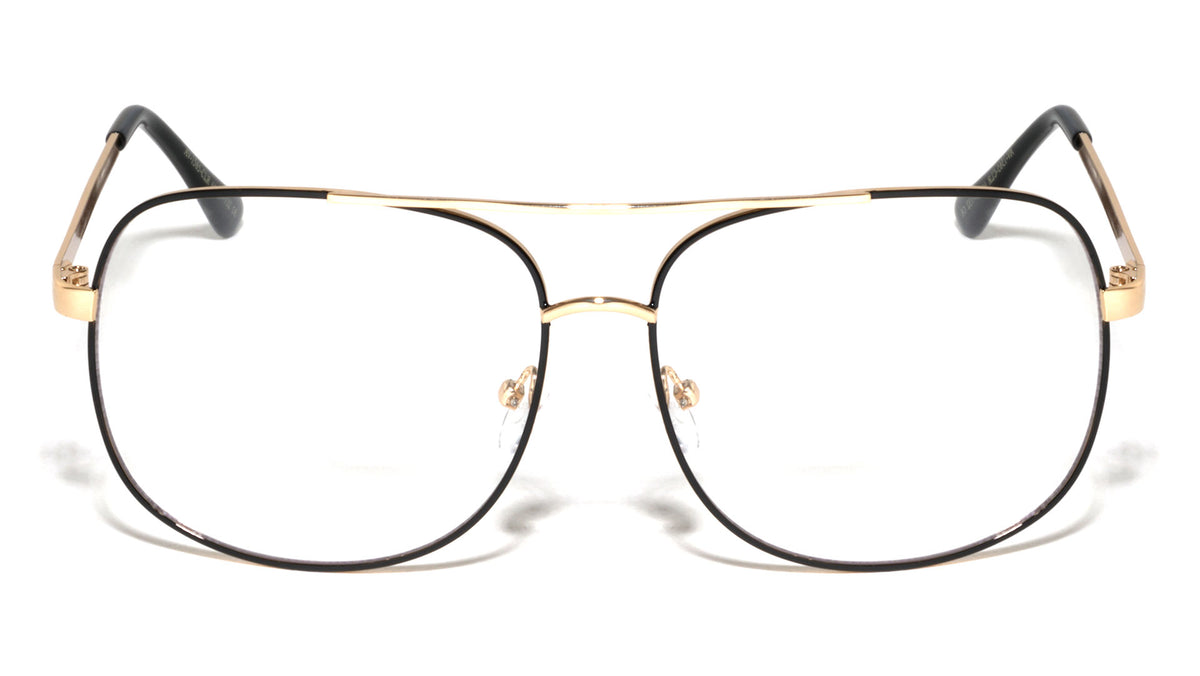 Squared Aviators Clear Lens Wholesale Bulk Glasses