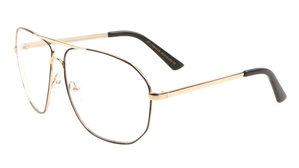 Metal Aviators Clear Lens Wholesale Bulk Glasses